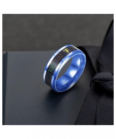 Gild Rings Steel Body Smart Titanium Color Steel Temperature Display Ring Temperature Titanium Ring Temperature Change Rings ...