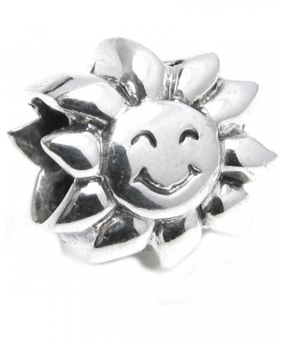 Sterling Silver Sun Happy Face Sunflower European Style Bead Charm $9.01 Bracelets