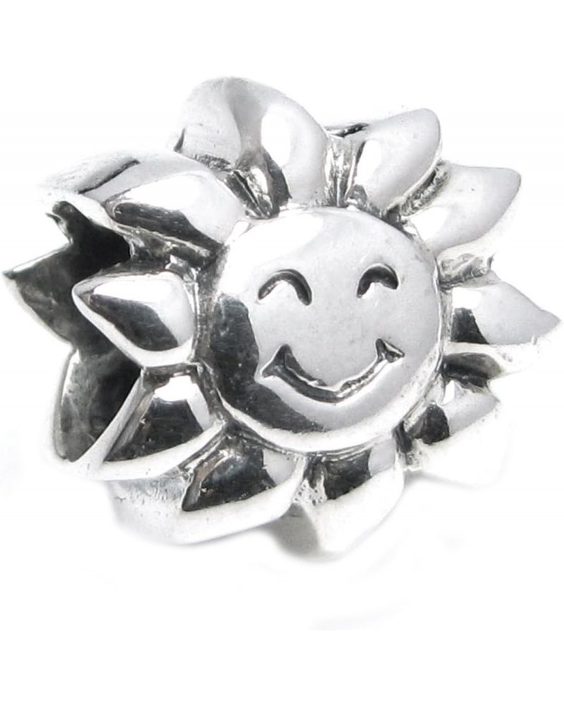 Sterling Silver Sun Happy Face Sunflower European Style Bead Charm $9.01 Bracelets