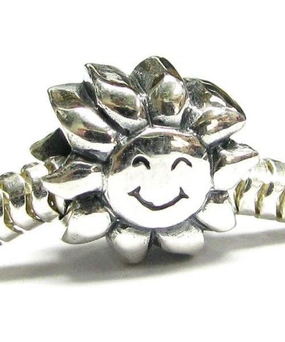 Sterling Silver Sun Happy Face Sunflower European Style Bead Charm $9.01 Bracelets