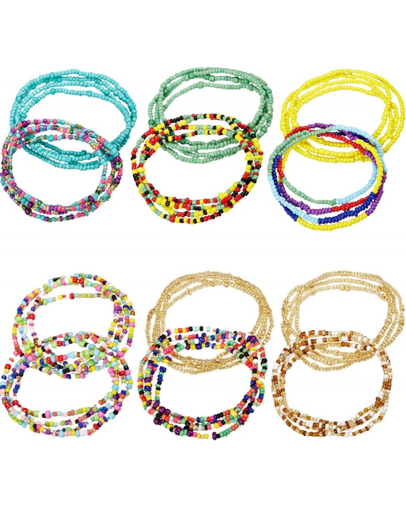 12 x Elastic Waist Bead Chains Summer Belly Beads Colourful African Bikini Jewellery Chains for Women and Girls, Beads, Glass...