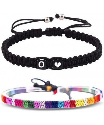 Initial Bracelets for Men Women Handmade Rope Braided A-Z Letter Bracelets Best Friend Couples Bracelets Adjustable O $11.20 ...