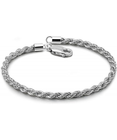 925 Sterling Silver Solid Bracelet 0.12'' Singapore Twisted Chain Bracelet Men Women Jewelry Original Silver Bracelets 6.3-6....