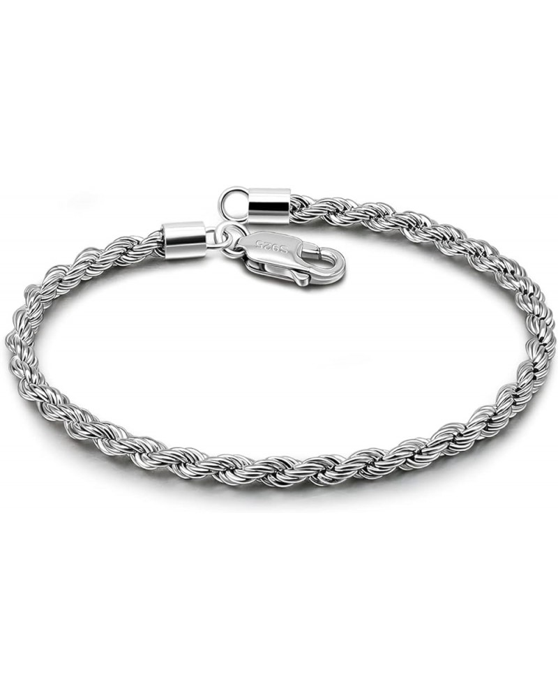 925 Sterling Silver Solid Bracelet 0.12'' Singapore Twisted Chain Bracelet Men Women Jewelry Original Silver Bracelets 6.3-6....