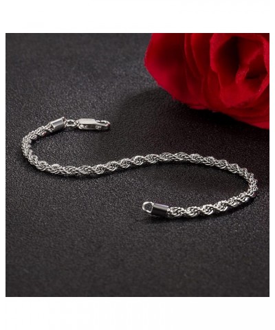 925 Sterling Silver Solid Bracelet 0.12'' Singapore Twisted Chain Bracelet Men Women Jewelry Original Silver Bracelets 6.3-6....