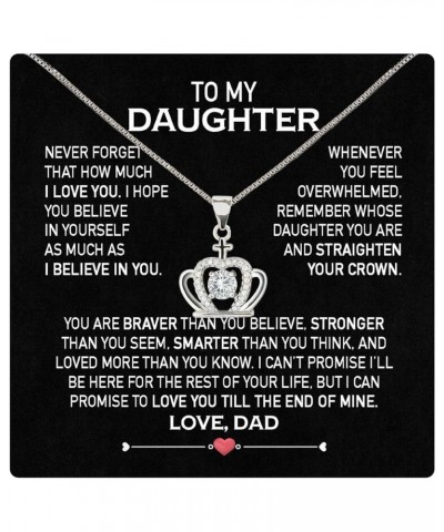 To My Daughter Necklace From Dad With Heartfelt Message & Elegant Box, Father Daughter Gifts from Dad, Birthday Gift for Daug...