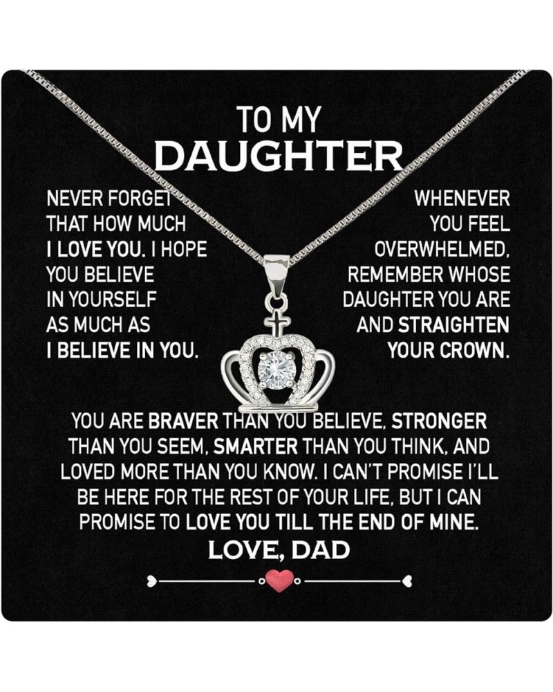 To My Daughter Necklace From Dad With Heartfelt Message & Elegant Box, Father Daughter Gifts from Dad, Birthday Gift for Daug...