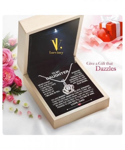 To My Daughter Necklace From Dad With Heartfelt Message & Elegant Box, Father Daughter Gifts from Dad, Birthday Gift for Daug...