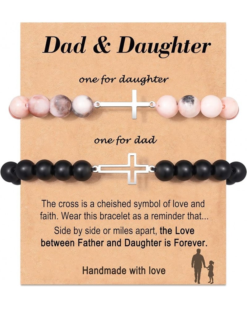 Cross Matching Bracelet Mothers Day Fathers Day Gift for Mother Father Daughter Son Bracelet Set for 2 Ideal Gift Father & Da...