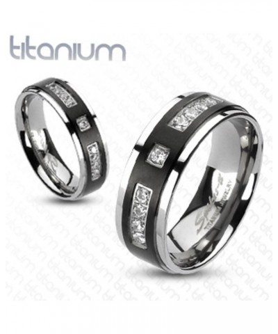 Her and His 4 Piece Silver and Black Stainless Steel and Titanium Wedding Ring Band Set Size Women's 05 Men's 10 $20.50 Sets