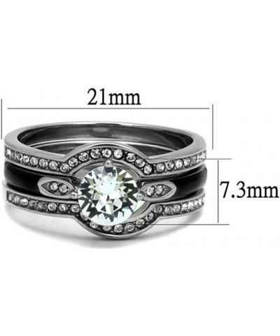 Her and His 4 Piece Silver and Black Stainless Steel and Titanium Wedding Ring Band Set Size Women's 05 Men's 10 $20.50 Sets