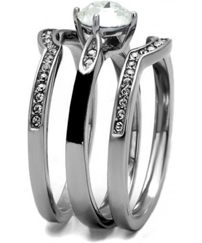 Her and His 4 Piece Silver and Black Stainless Steel and Titanium Wedding Ring Band Set Size Women's 05 Men's 10 $20.50 Sets