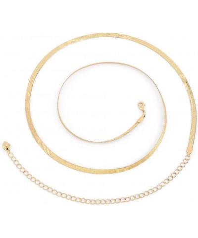 14K Waist Chain Gold Belly Chain Bikini Body Chain Jewelry Accesories for Women and Girls Snakebone Chain 31.5+7.8inch $8.99 ...