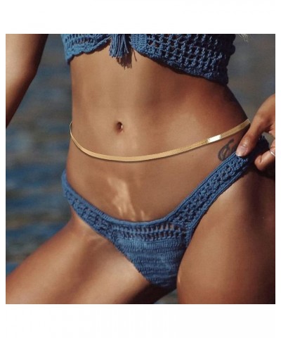 14K Waist Chain Gold Belly Chain Bikini Body Chain Jewelry Accesories for Women and Girls Snakebone Chain 31.5+7.8inch $8.99 ...