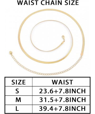 14K Waist Chain Gold Belly Chain Bikini Body Chain Jewelry Accesories for Women and Girls Snakebone Chain 31.5+7.8inch $8.99 ...