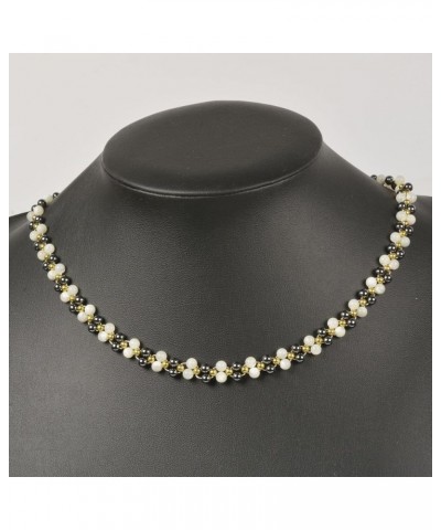 Hematite and Freshwater Pearl Vintage Statement Necklace for Women Style 13 $7.27 Necklaces