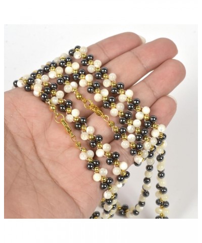 Hematite and Freshwater Pearl Vintage Statement Necklace for Women Style 13 $7.27 Necklaces