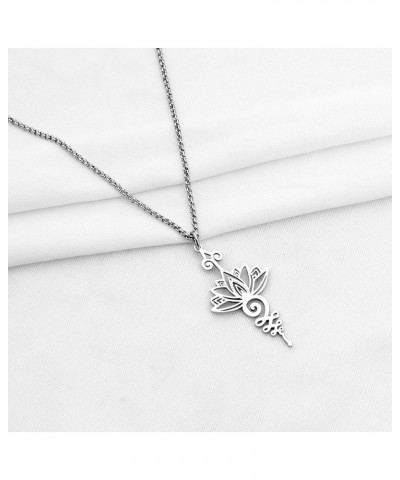 Hollow Out Unalome Lotus Necklace Keychain Yoga Buddhism Jewelry Spiritual Gifts Unalome Lotus Necklace $11.01 Necklaces