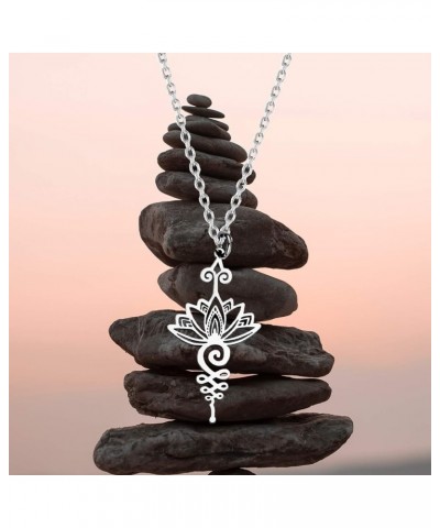 Hollow Out Unalome Lotus Necklace Keychain Yoga Buddhism Jewelry Spiritual Gifts Unalome Lotus Necklace $11.01 Necklaces