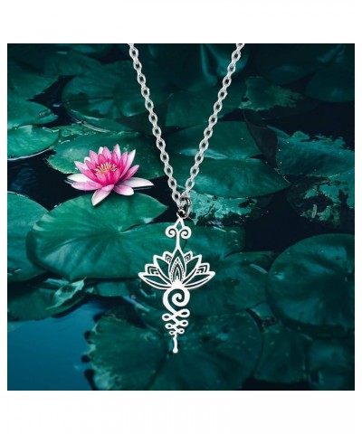 Hollow Out Unalome Lotus Necklace Keychain Yoga Buddhism Jewelry Spiritual Gifts Unalome Lotus Necklace $11.01 Necklaces