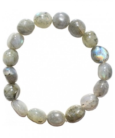 Charged Natural Gemstone Crystal Nugget Bead Bracelet + Selenite Charging Heart [Included] Labradorite (Rainbow Flash) $13.91...