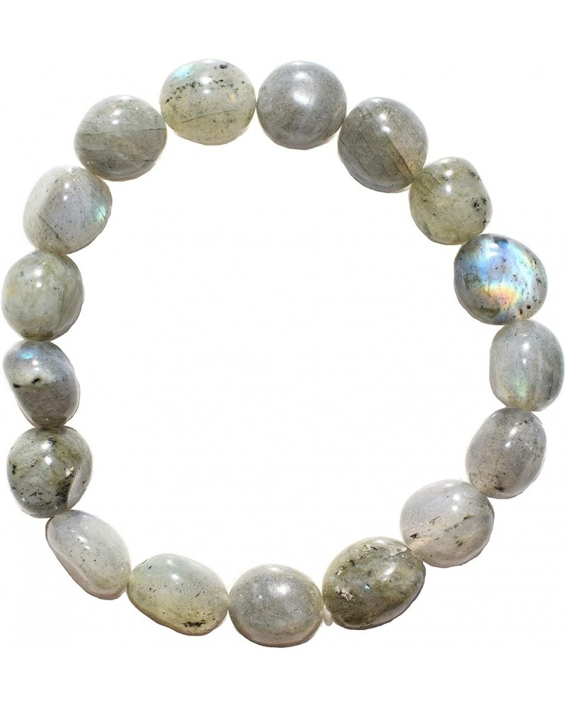 Charged Natural Gemstone Crystal Nugget Bead Bracelet + Selenite Charging Heart [Included] Labradorite (Rainbow Flash) $13.91...