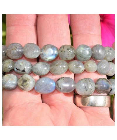 Charged Natural Gemstone Crystal Nugget Bead Bracelet + Selenite Charging Heart [Included] Labradorite (Rainbow Flash) $13.91...