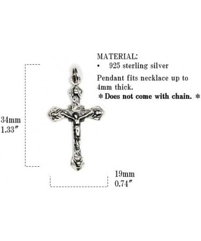 COSUMOSU Jesus Crucifix Cross 925 Sterling Silver Pendant for Men Women Crucifix B $25.92 Pendants