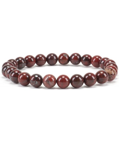 Gemstone Beaded Stretch Bracelet 8mm Round Beads 7 Red Brecciated Jasper $8.39 Bracelets