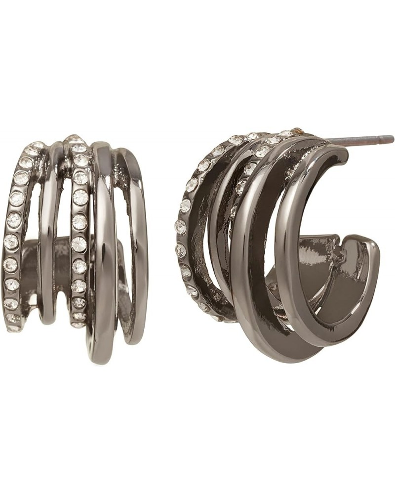 Pave Hoop Earrings Pave Hoop Earrings CRYSTAL/HEMATITE $10.58 Earrings