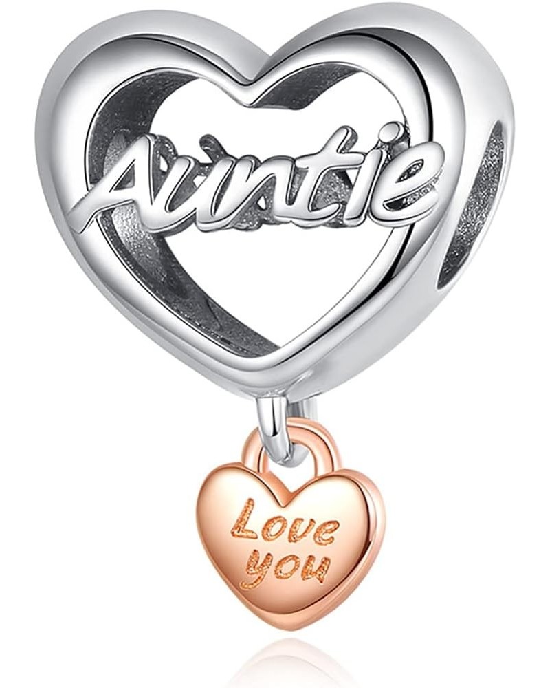 Love you Wife Love you Daughter Birthday Charms Zirconia Heart Love Charms Bangle Dangles Pendants Fit for Original European ...