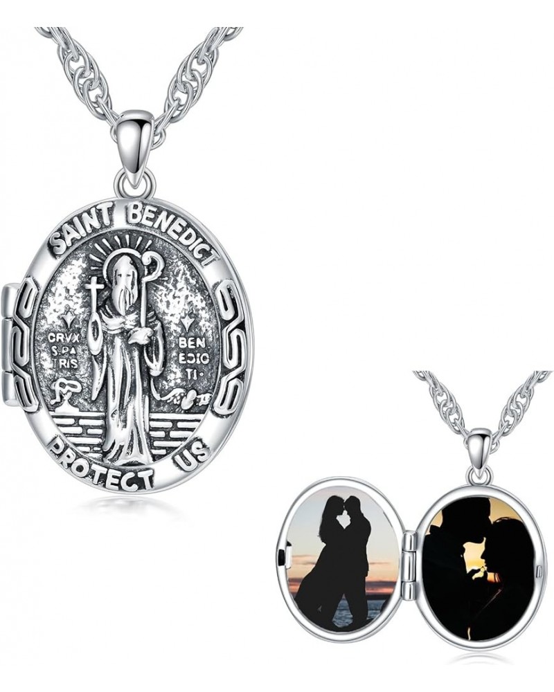 925 Sterling Silver Saint Michael/Anthony/Christopher/Benedict/Joseph/Jude/Virgin Mary/Francis Locket That Holds Pictures Pho...