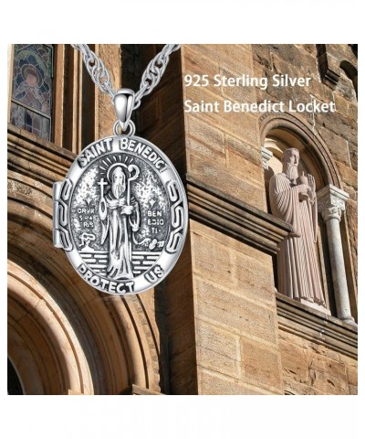 925 Sterling Silver Saint Michael/Anthony/Christopher/Benedict/Joseph/Jude/Virgin Mary/Francis Locket That Holds Pictures Pho...