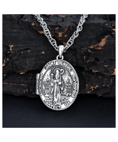 925 Sterling Silver Saint Michael/Anthony/Christopher/Benedict/Joseph/Jude/Virgin Mary/Francis Locket That Holds Pictures Pho...