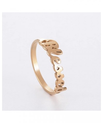 Faith Strength Engraving Blessed Ring Thin Finger Ring Inspirational Pray Religious Ring for Women Rose gold plated 9 $9.27 R...