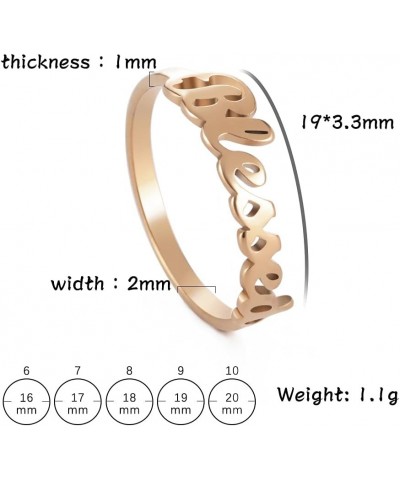 Faith Strength Engraving Blessed Ring Thin Finger Ring Inspirational Pray Religious Ring for Women Rose gold plated 9 $9.27 R...