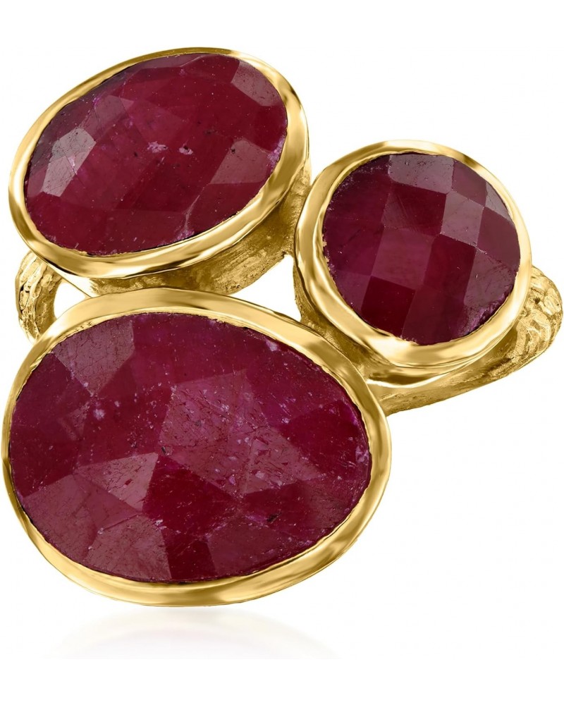 13.05 ct. t.w. Ruby Ring in 18kt Gold Over Sterling $39.52 Rings