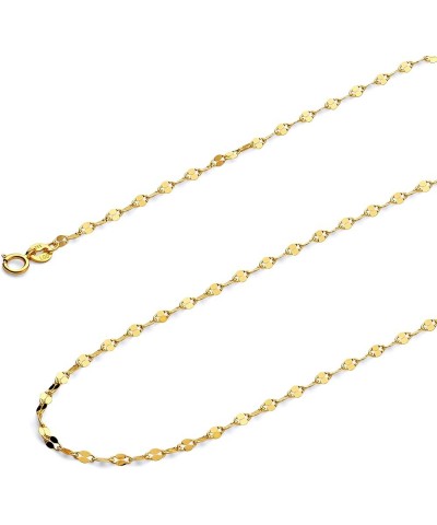 14K Solid Gold Mirror Chains (Select Options) 20 Inches Yellow Gold $58.25 Necklaces