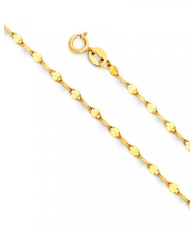 14K Solid Gold Mirror Chains (Select Options) 20 Inches Yellow Gold $58.25 Necklaces