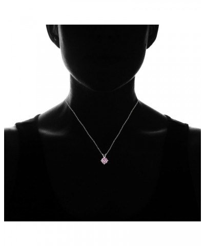 Sterling Silver Simulated Gemstone 7mm Round Solitaire Pendant Necklace Simulated Pink Tourmaline $15.80 Necklaces