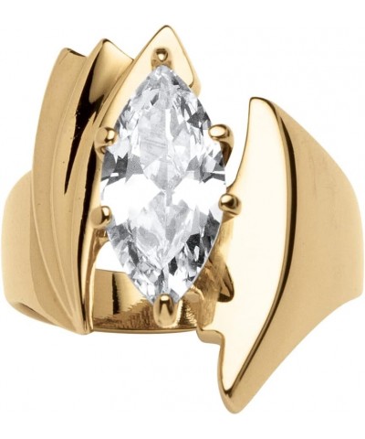 PalmBeach Yellow Gold Ion-Plated Marquise Cut Cubic Zirconia Bypass Ring Sizes 7-12 $13.93 Rings