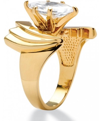 PalmBeach Yellow Gold Ion-Plated Marquise Cut Cubic Zirconia Bypass Ring Sizes 7-12 $13.93 Rings