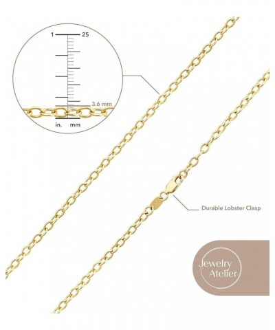 Gold Chain Necklace Collection for Women and Men - Box, Clip & Cable 24 Inches Cable (3.6mm) $16.40 Necklaces