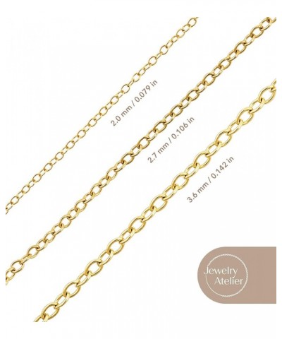 Gold Chain Necklace Collection for Women and Men - Box, Clip & Cable 24 Inches Cable (3.6mm) $16.40 Necklaces