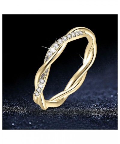 Women Wedding Bands Rings Promise Fingering Twisted-Rope Zirconia Wedding Bands Bridal Sets Statement Aesthetic rings knuckle...