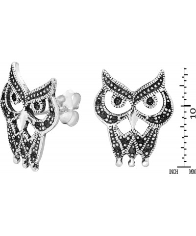 Mysterious Night Owl .925 Sterling Silver Stud Earrings | Cute Sterling Silver Stud Earring for women | Night Owl Stud Earrin...