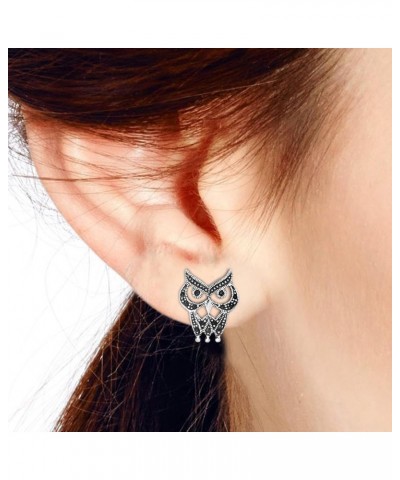 Mysterious Night Owl .925 Sterling Silver Stud Earrings | Cute Sterling Silver Stud Earring for women | Night Owl Stud Earrin...