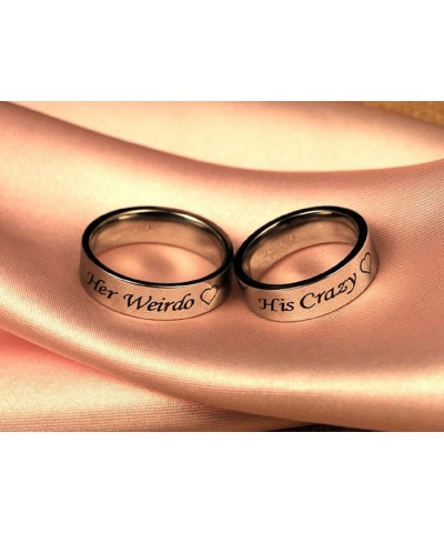 His Crazy/Her Weirdo Heart Ring Stainless Steel Engagement Wedding Band for Women Men Couple His Crazy, Size 10 $8.99 Sets