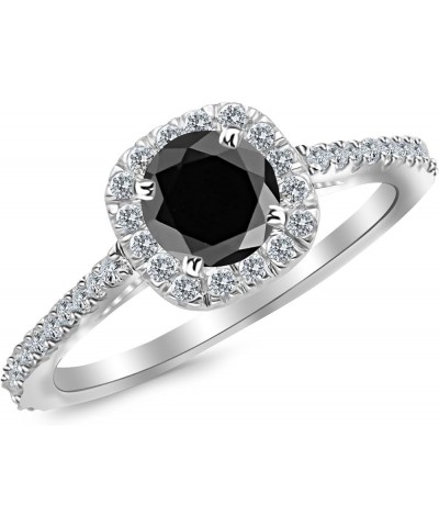 Gorgeous Classic Cushion Halo Style Diamond Engagement Ring with a 3 Carat Black Diamond Heirloom Quality Center 5.5 White Go...