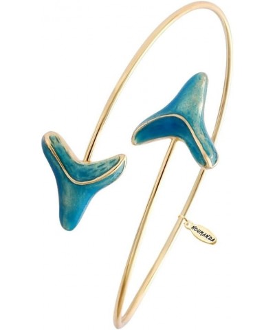 Double Shark Tooth Wrap Bracelet Arrow Bangle Bracelet Glowing in the Dark gold $12.01 Bracelets